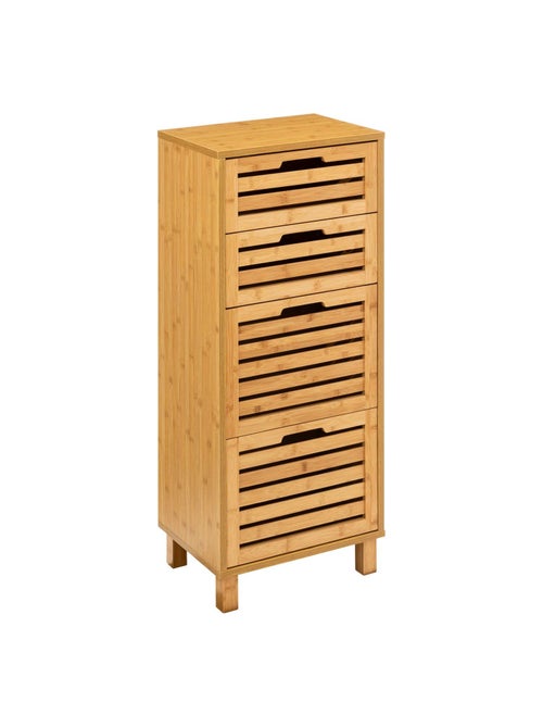 Meuble 4 tiroirs en bambou SICELA - Marron - Kiabi