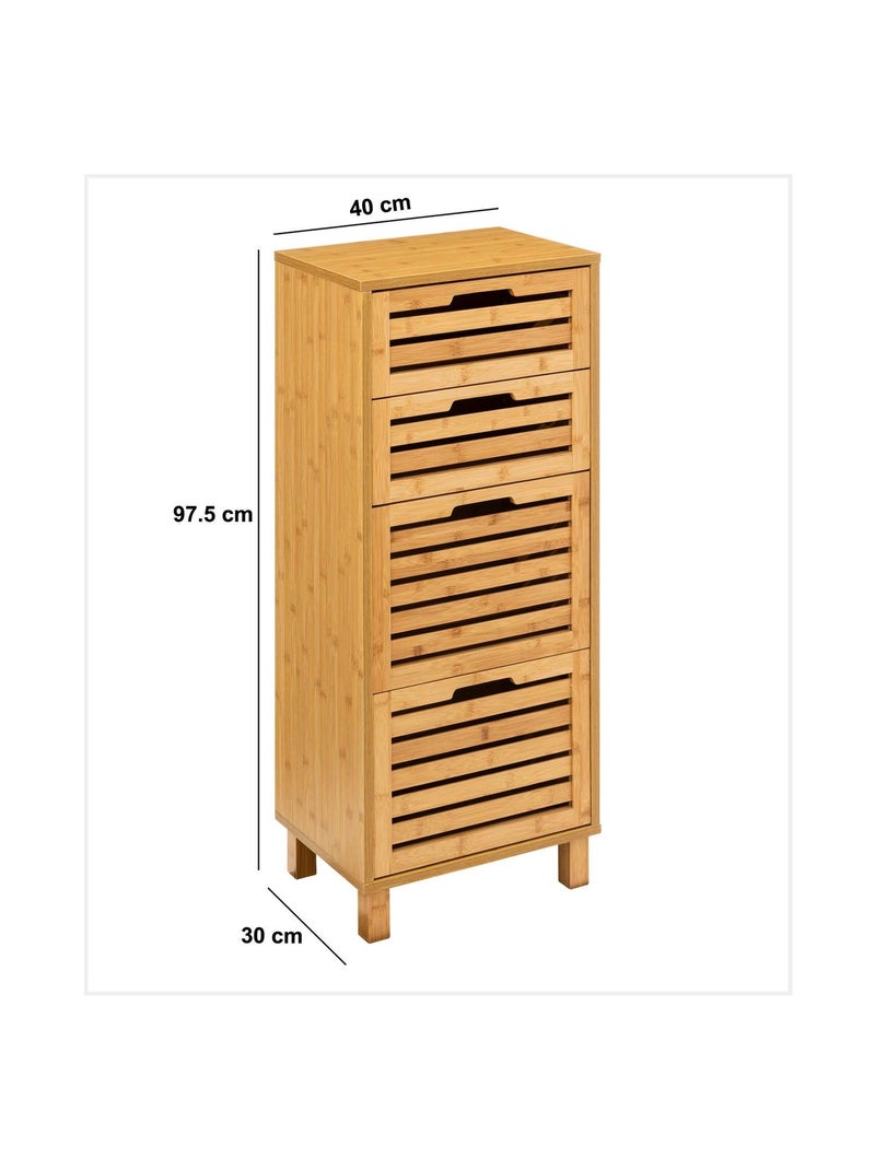 Meuble 4 tiroirs en bambou SICELA - Marron Marron - Kiabi