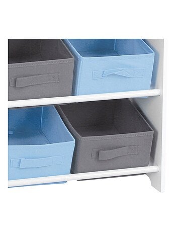 Meuble 9 panières pour enfant rose gris