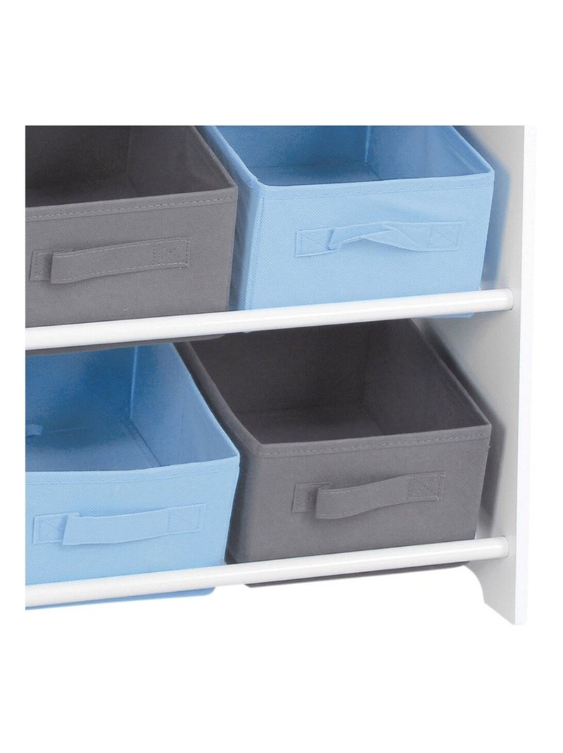Meuble 9 panières pour enfant bleu gris Bleu - Kiabi