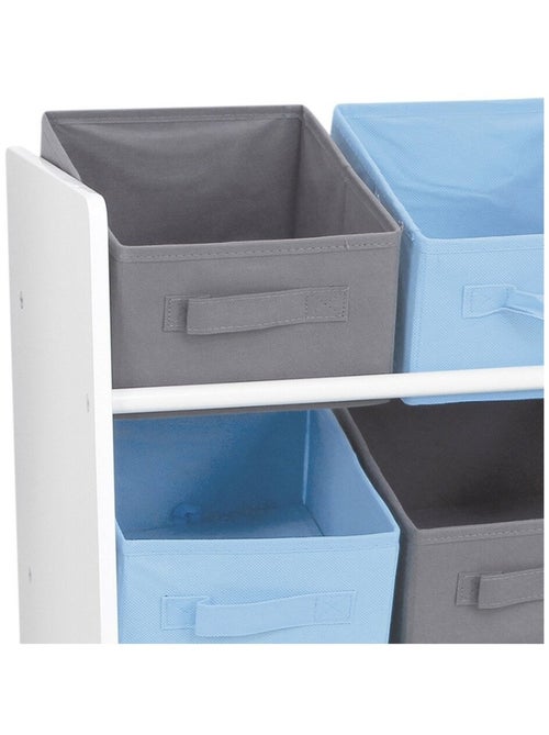 Meuble 9 panières pour enfant bleu gris - Kiabi