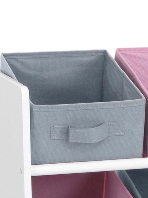 Meuble 9 panières pour enfant rose gris - Kiabi