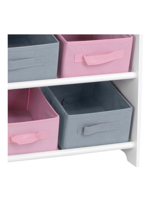 Meuble 9 panières pour enfant rose gris - Kiabi