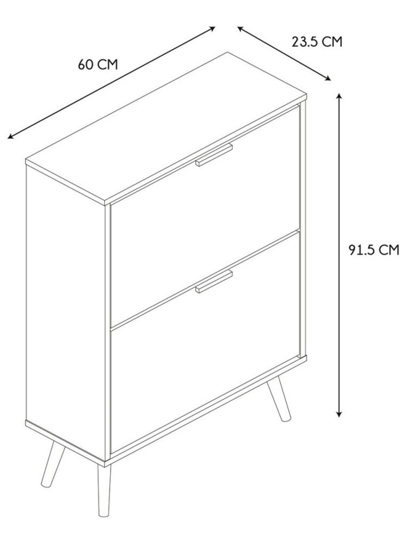 Meuble à chaussures 2 portes Argent - Kiabi