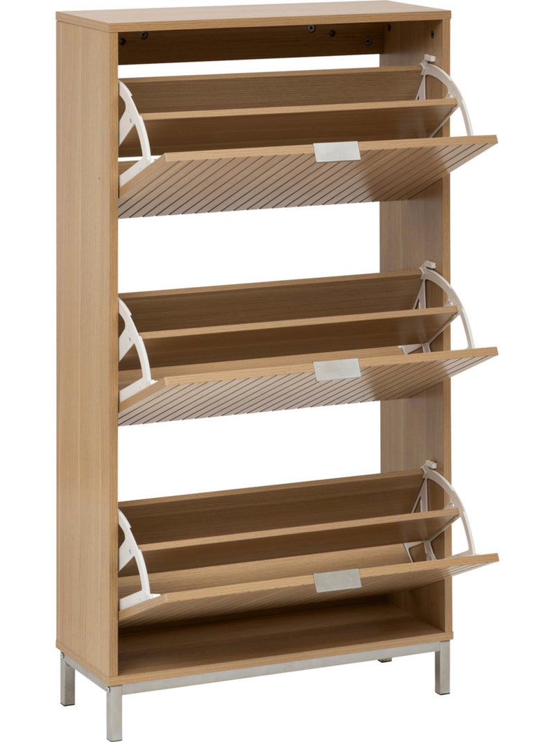 Meuble à chaussures 3 compartiments avec séparateurs TASSO Beige - Kiabi