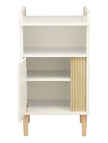 Meuble à langer avec détail imitation bois texturé et pieds bois - SAUTHON