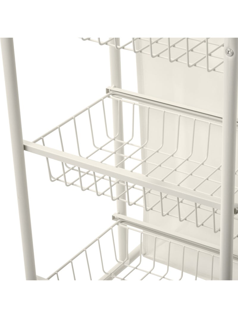 Meuble à linge 2 compartiments et 3 paniers LINEA Blanc - Kiabi