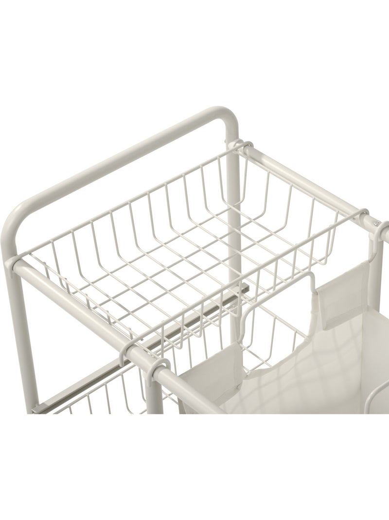 Meuble à linge 2 compartiments et 3 paniers LINEA Blanc - Kiabi
