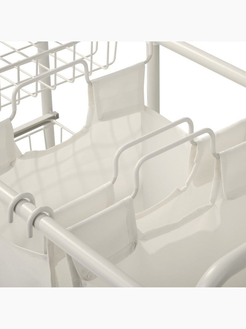 Meuble à linge 2 compartiments et 3 paniers LINEA Blanc - Kiabi