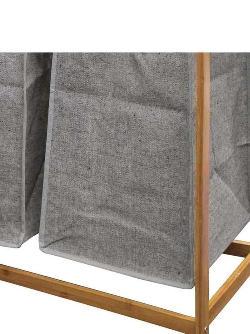 Meuble à linge 2 paniers amovibles bambou Tao Beige - Kiabi