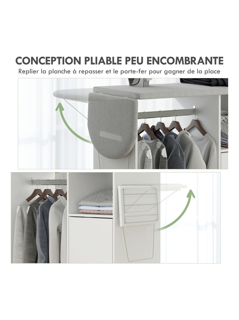 Meuble à repasser sur roulettes panneau de particules blanc Blanc Blanc - Kiabi