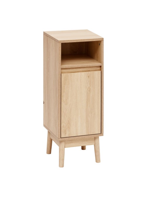 Meuble bas 1 porte et 1 niche effet bois naturel ABANA - Beige - Kiabi