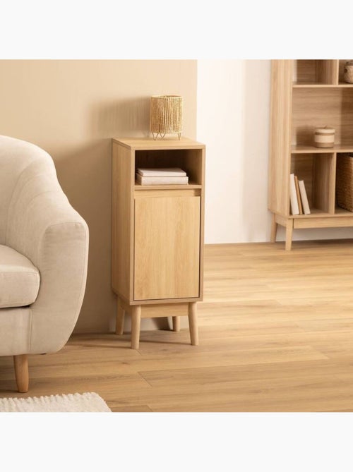 Meuble bas 1 porte et 1 niche effet bois naturel ABANA - Beige - Kiabi