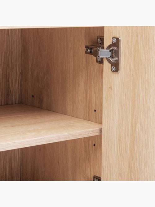Meuble bas 1 porte et 1 niche effet bois naturel ABANA - Beige - Kiabi