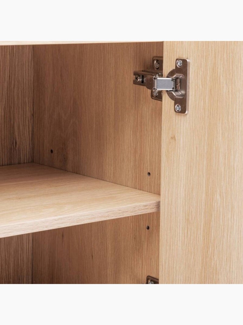 Meuble bas 1 porte et 1 niche effet bois naturel ABANA - Beige Beige - Kiabi