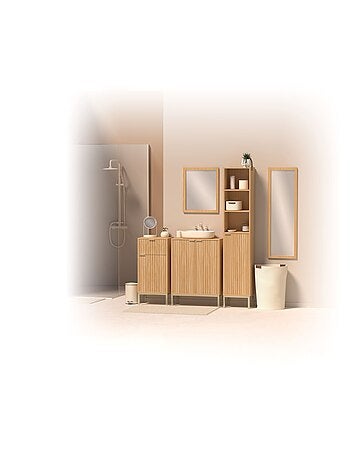 Meuble bas 1 porte et 1 tiroir en bois TASSO - Beige
