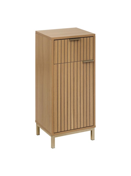 Meuble bas 1 porte et 1 tiroir en bois TASSO - Beige - Kiabi