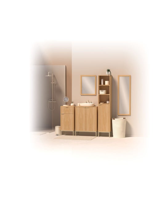 Meuble bas 1 porte et 1 tiroir en bois TASSO - Beige - Kiabi