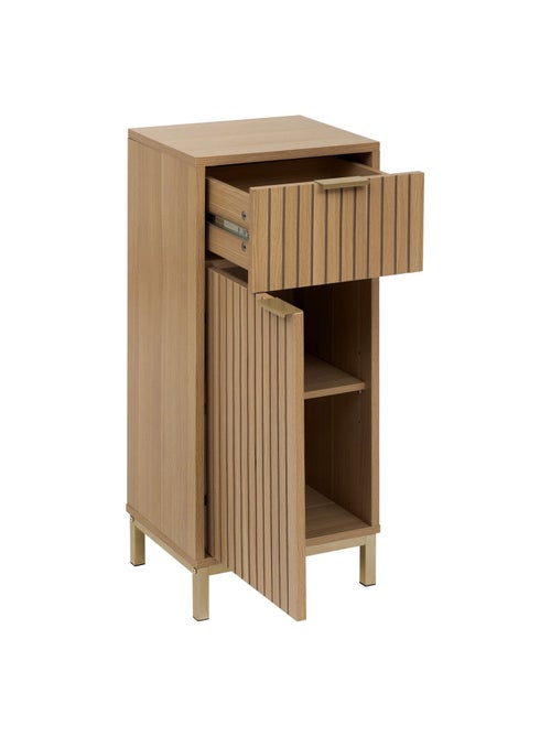 Meuble bas 1 porte et 1 tiroir en bois TASSO - Beige - Kiabi