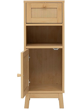 Meuble bas 1 porte et 1 tiroir en cannage CANE