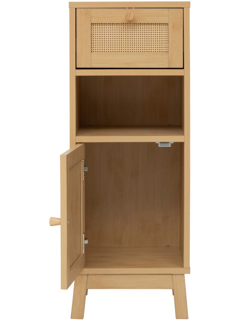 Meuble bas 1 porte et 1 tiroir en cannage CANE Marron - Kiabi