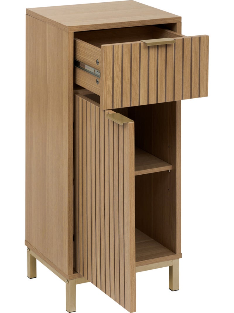 Meuble bas bois rainuré TASSO Beige - Kiabi