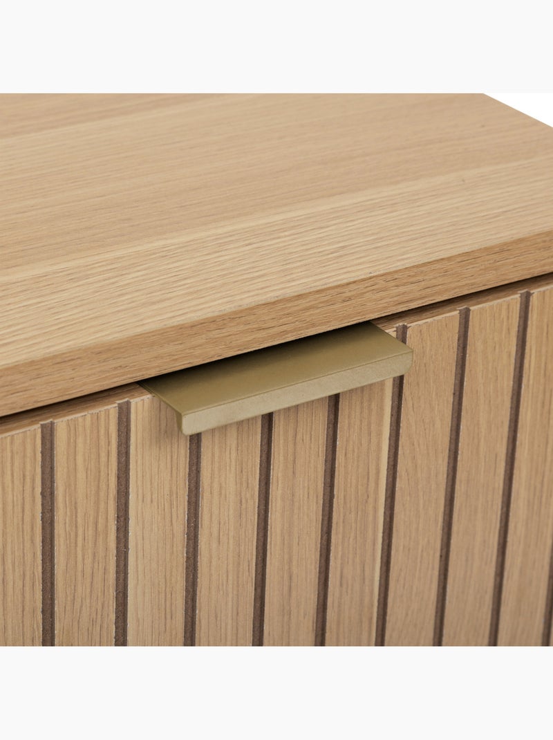 Meuble bas bois rainuré TASSO Beige - Kiabi