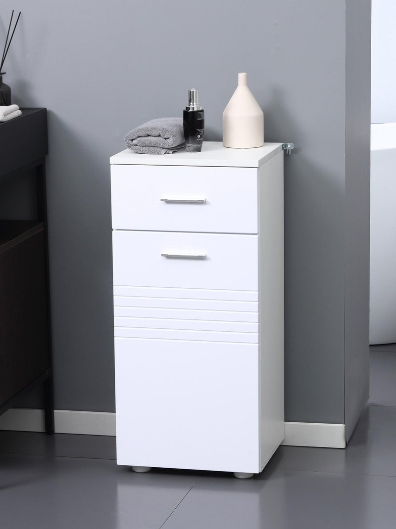 Meuble bas de salle de bain 1 porte tiroir blanc Blanc Blanc - Kiabi