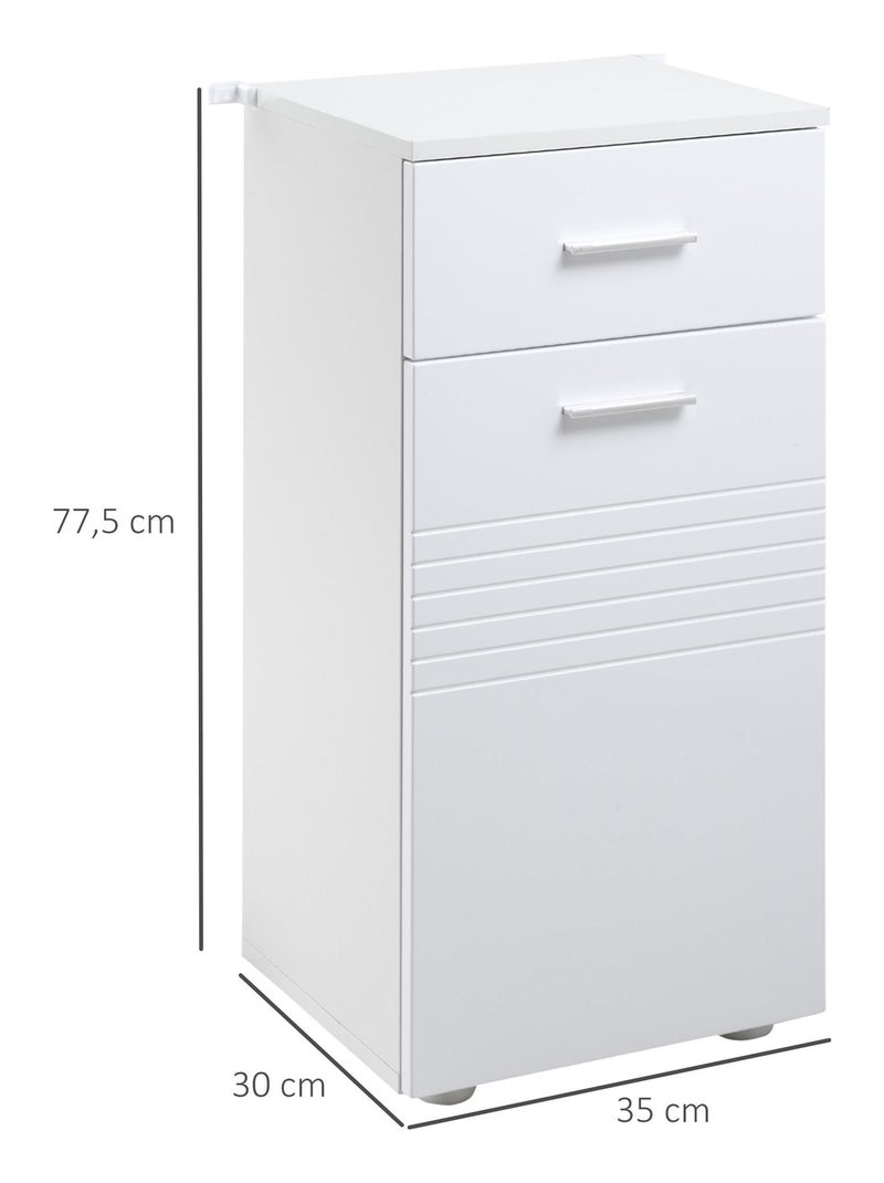 Meuble bas de salle de bain 1 porte tiroir blanc Blanc Blanc - Kiabi