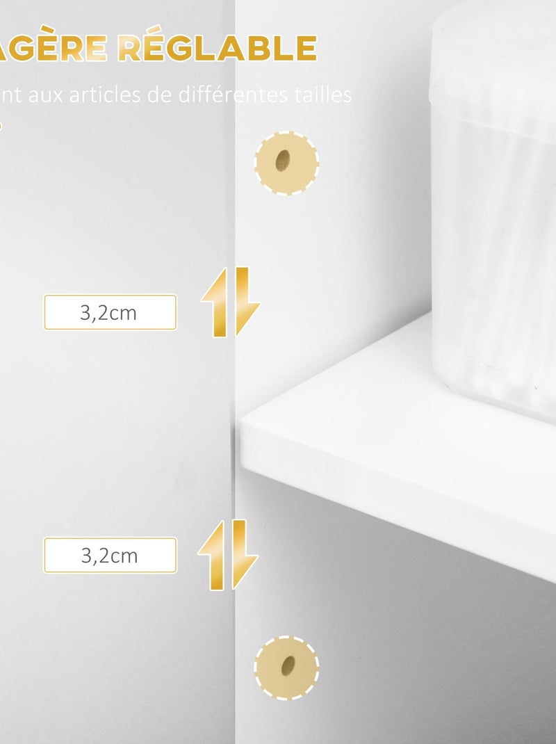 Meuble bas de salle de bain multi-rangement doré blanc Blanc Blanc - Kiabi