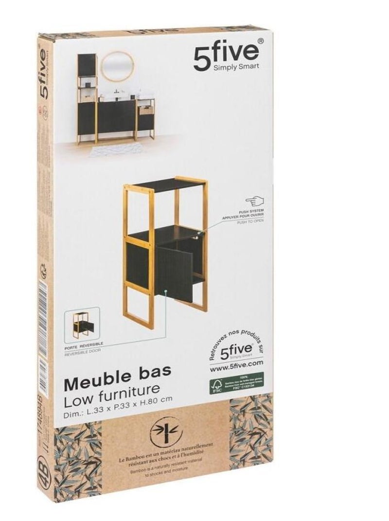 Meuble bas Natureo noir Noir - Kiabi