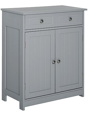 Meuble bas salle de bain 2 portes 2 tiroirs étagère