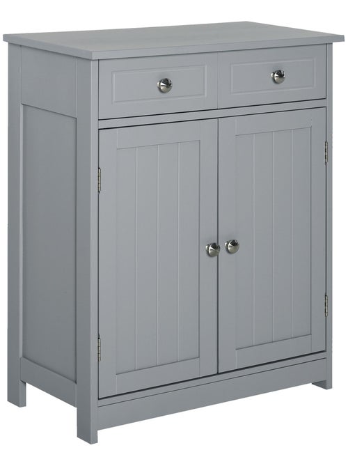 Meuble bas salle de bain 2 portes 2 tiroirs étagère - Kiabi