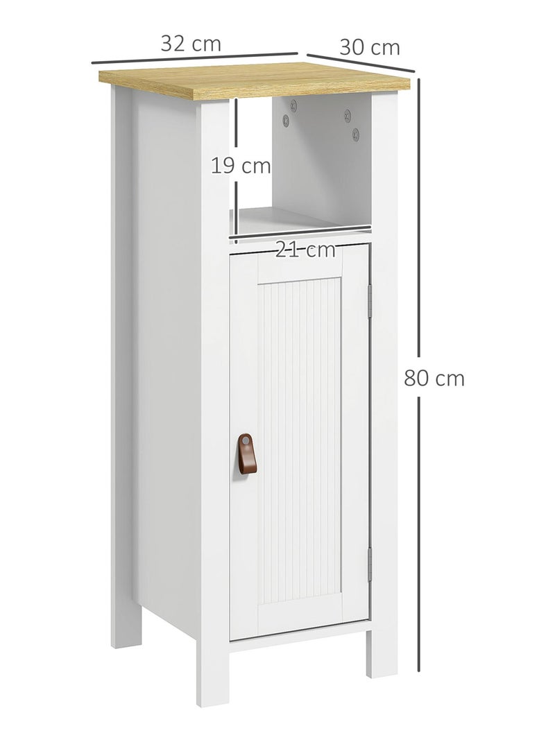 Meuble bas salle de bain porte 2 étagères niche Blanc Blanc - Kiabi