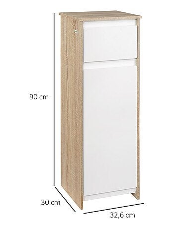 Meuble colonne bas salle de bain style cosy porte tiroir
