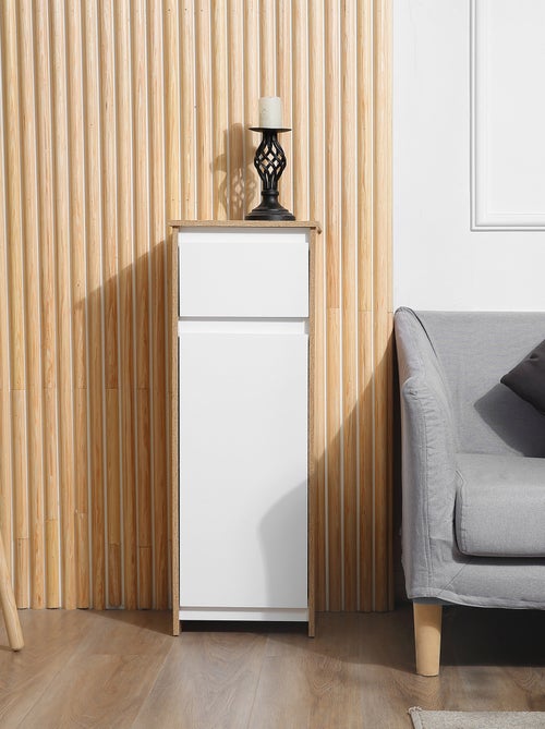Meuble colonne bas salle de bain style cosy porte tiroir - Kiabi