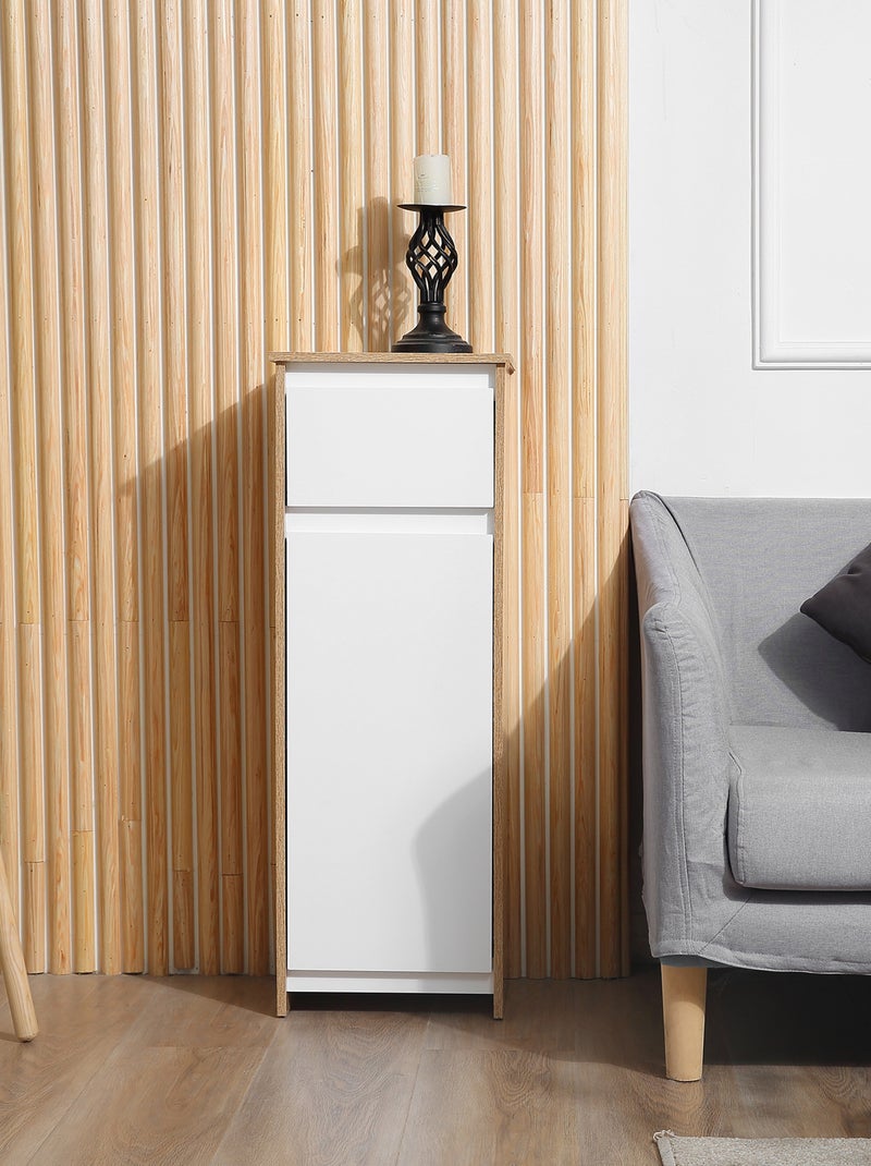 Meuble colonne bas salle de bain style cosy porte tiroir Beige - Kiabi