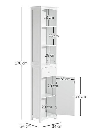 Meuble colonne de salle de bain moderne blanc