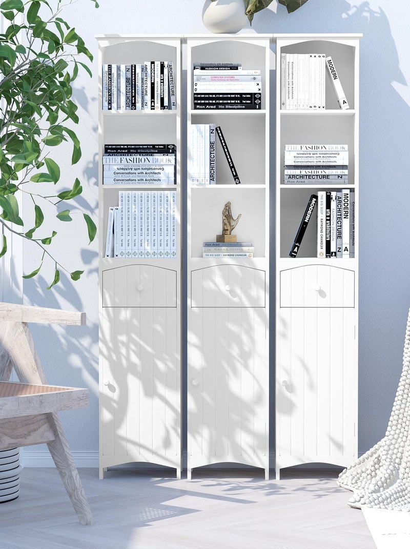 Meuble colonne de salle de bain moderne blanc Blanc - Kiabi