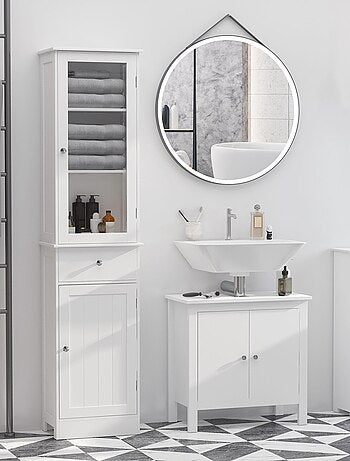Meuble colonne de salle de bain multi-rangement