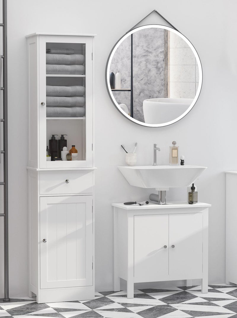 Meuble colonne de salle de bain multi-rangement Blanc - Kiabi
