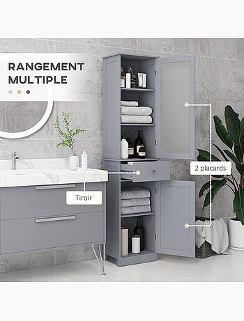 Meuble colonne de salle de bain multi-rangement
