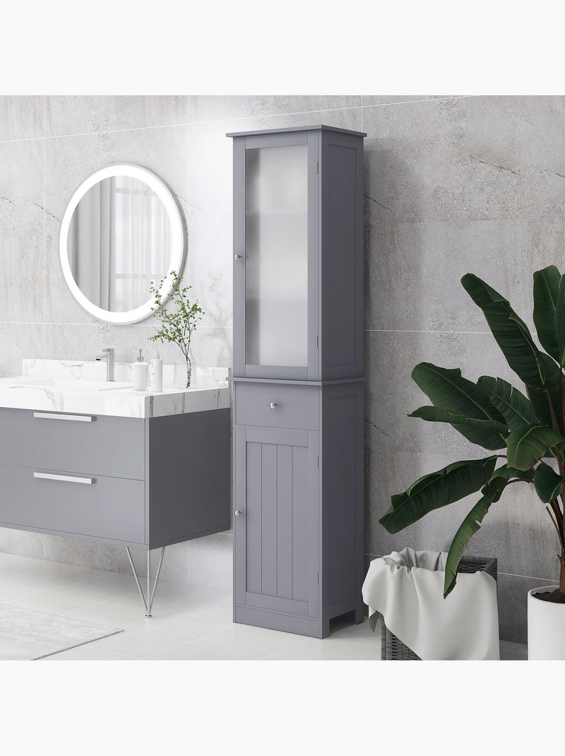 Meuble colonne de salle de bain multi-rangement Gris - Kiabi