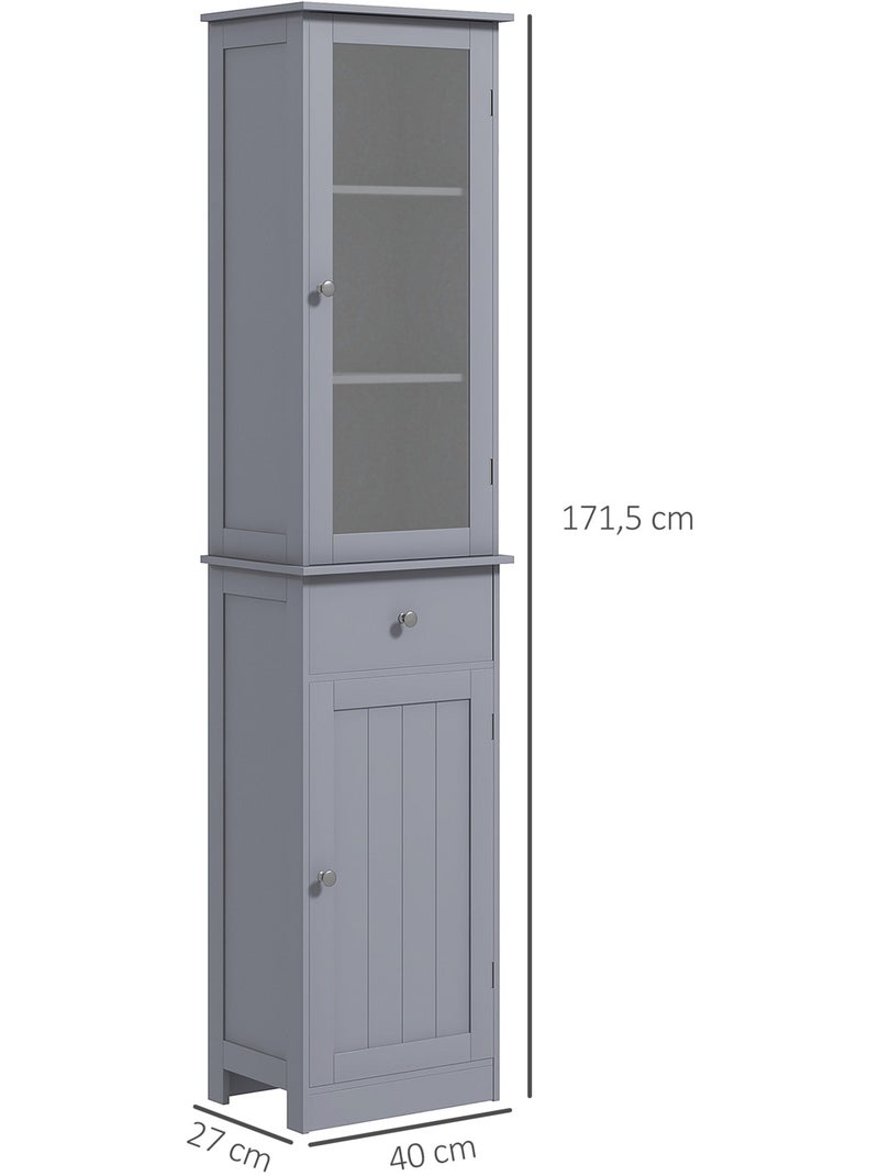 Meuble colonne de salle de bain multi-rangement Gris - Kiabi