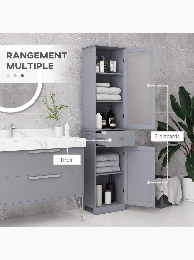 Meuble colonne de salle de bain multi-rangement Gris - Kiabi