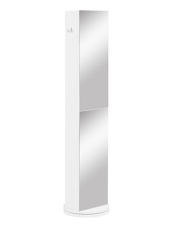 Meuble colonne de salle de bain pivotant 36 x 36 x 171 cm blanc