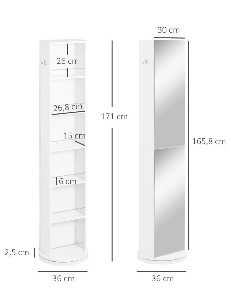 Meuble colonne de salle de bain pivotant 36 x 36 x 171 cm blanc Blanc - Kiabi