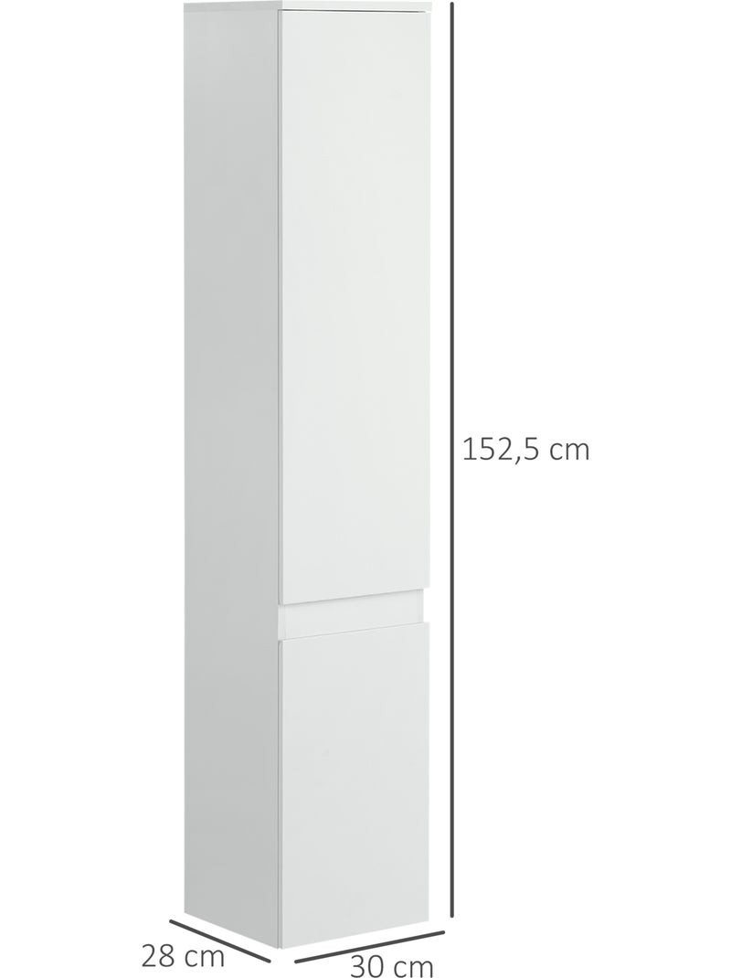 Meuble colonne rangement salle de bain 30 x 28 x 152,5 cm blanc Blanc Blanc - Kiabi