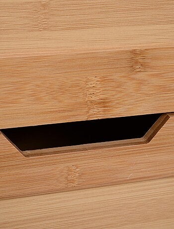 Meuble colonne rangement salle de bain MDF bambou style cosy