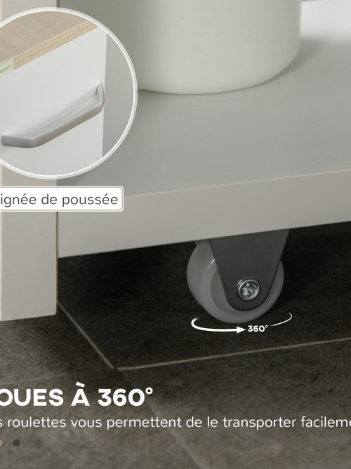 Meuble colonne salle de bain à roulettes 3 niveaux - Kiabi